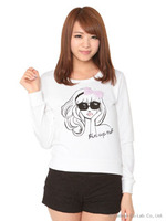 ガールプリント裏毛プルオーバー/ホワイト