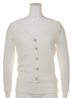 キャミ付型レースVカーデ/ホワイト