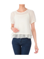 クロップドトップス+裾チュールキャミソールSET/ピンク系(072)