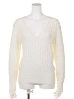 ケーブルパイルタッチニット/ベビーピンク