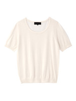 コットンカシミヤクルーネックニット/ライトグリーン(021)