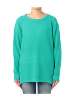 サイドスリットローゲージニット/ダークグリーン(023)