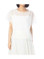 シアーギンガムチェックブラウス/ホワイト(201)