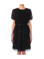 シアーサテンワンピース/ブラック(019)