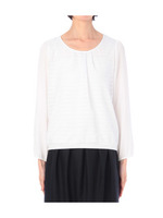 シアーボーダー切り替えタックカットソー/オフホワイト(003)