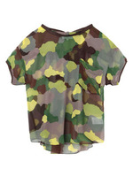 シフォンカモフラ柄ブラウス/グリーン系(123)