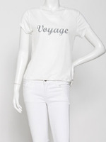 シフォンドッキングプリントTシャツ/GRY