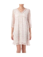 シフォン花柄ワンピース/ベージュ系(753)