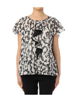 シャドーブロックブラウス/ブルー系(192)