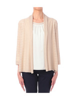 シャドーボーダーショールカーディガン/ベージュ系(051)