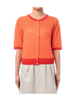 シャルコーンニットカーディガン/オレンジ系(066)