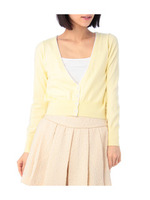 ショートニットカーディガン/レモンイエロー(531)