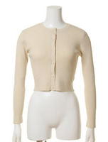 シンプルリブニットカーディガン/BLU