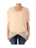 スラブボーダー切り替えプルオーバー/ベージュ系(551)