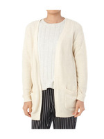 タック編みノーボタンニットカーディガン/ネイビー(093)