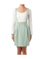 ダブルボタンジャンパースカート/オレンジ系(067)