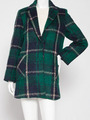 チェック柄チェスターコート/グリーン