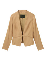 ノーカラー切り替えジャケット/ベージュ系(053)