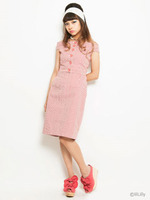 ヒッコリーオフショルダートップス/NAVY