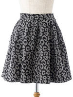 ヒョウガラボリュームスカート/ブラック
