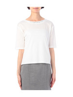 ビジュー衿半袖カットソー/ネイビー(093)