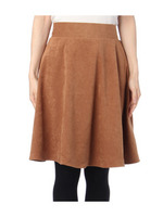 フェイクスエードフレアスカート/ダークブラウン(043)