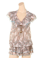 フラワーペイズリーキュロパ/ピンク