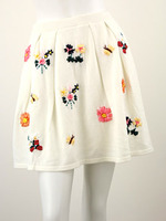 フラワーモチーフスカート/WH