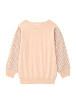 フラワー柄シースルー切り替えニット/ライトグレー(911)