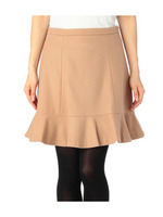 フリル切り替えウールスカート/ベージュ系(052)