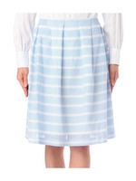 ボーダータックフレアスカート/ブルー系(392)