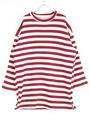 ボーダーチュニックワンピース/レッド