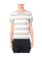 ボーダー半袖ニット/ダークグリーン(323)