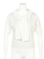 ボンディングオフショルニット/ホワイト