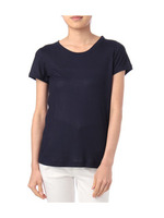 マイクロモダールクルーネックカットソー/ネイビー(093)