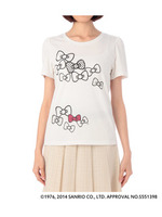 ミニマム×HELLO KITTY 40th オリジナルリボンプリントトップス/ホワイト(003)