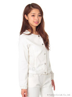 メッシュレースノーカラーブルゾン/オフホワイト