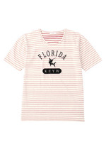 メッセージボーダーTシャツ/ブルー(392)