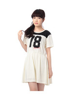 ユニフォーム調ワンピース/ブルー(092)