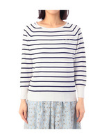 リボンボーダーニット/ブラック(319)