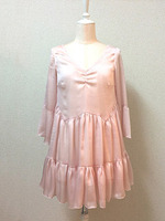 レースアップシフォンチュニック/PINK