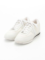 レザーコンビメッシュスニーカー/BLACK