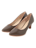 レザーヒールパンプス/ネイビー(093)