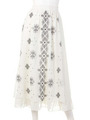 刺繍マキシスカート/WHT