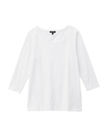 七分袖ベーシックカットソー/ホワイト(002)