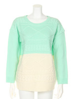 切替ニットOP K/GRN