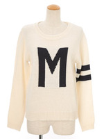 袖ラインMニットPO/オフホワイト