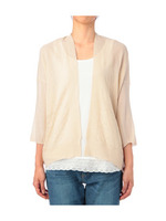 透かし編みニットカーディガン/レッド系(063)