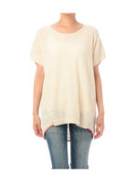 編み地切り替えニットワンピース/グリーン系(093)