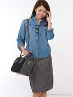 裏毛スカート/グレー